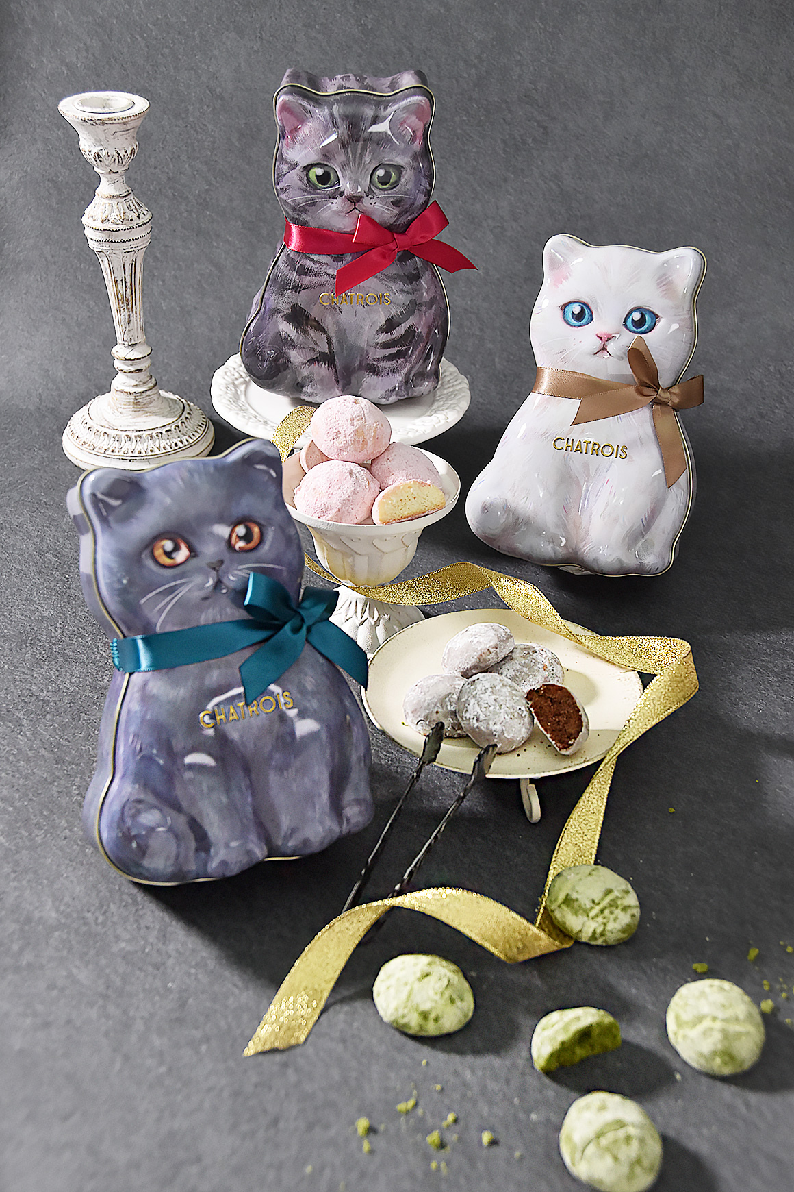 かわいい猫缶に入ったブールドネージュ 俯瞰